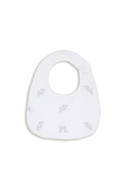 Babero Blanco Hojita