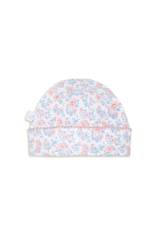 Gorrito Pima Flores Rosadas