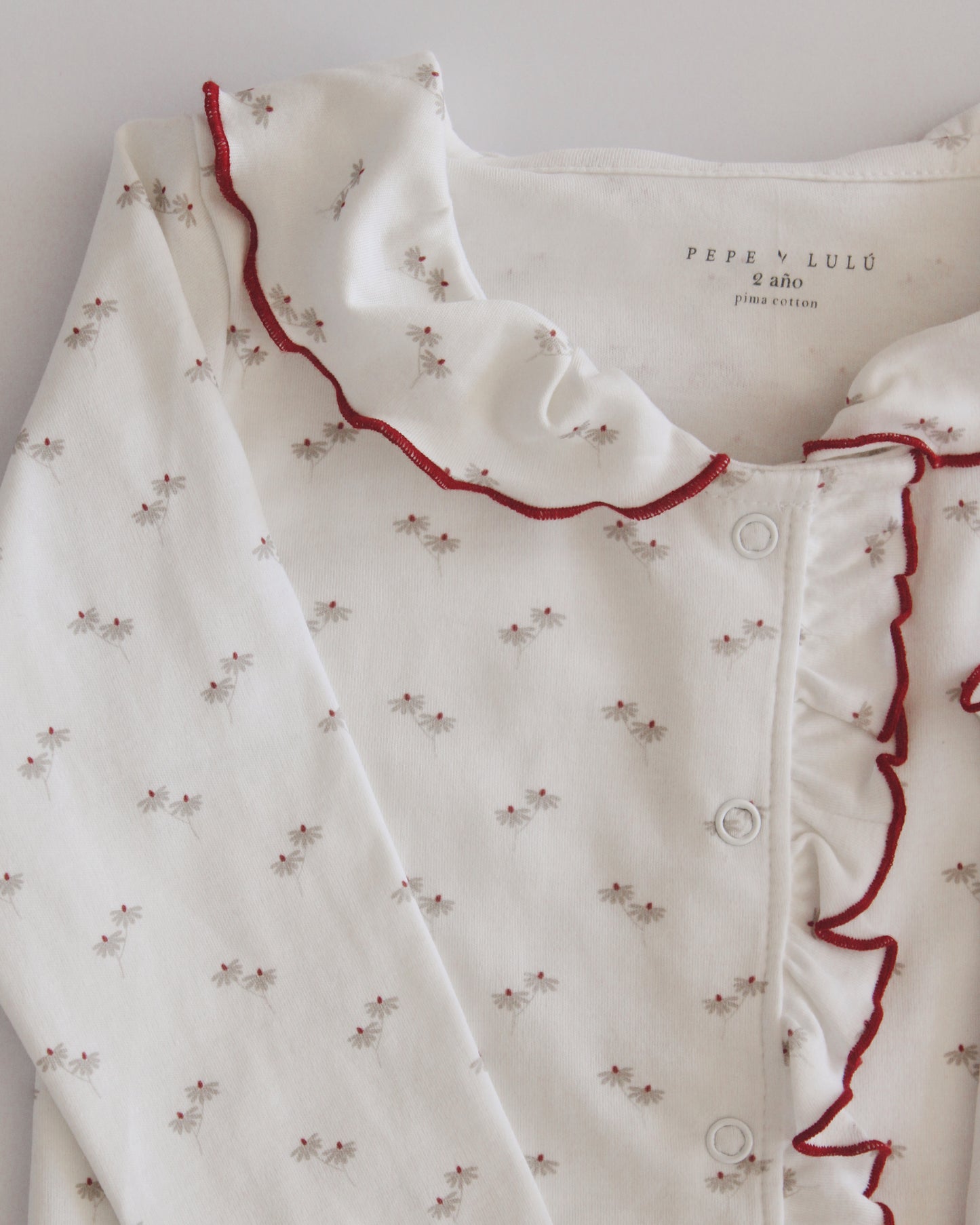 Conjunto Luz Largo Flores Rojas