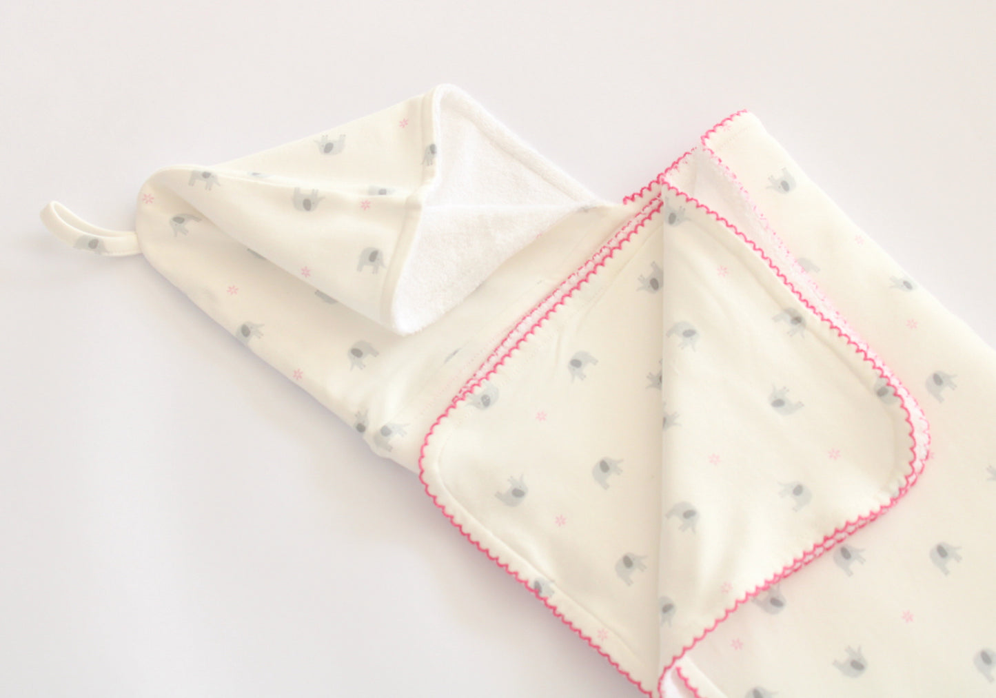 Toalla Capucha Elefante Rosa