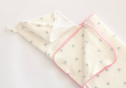 Toalla Capucha Elefante Rosa