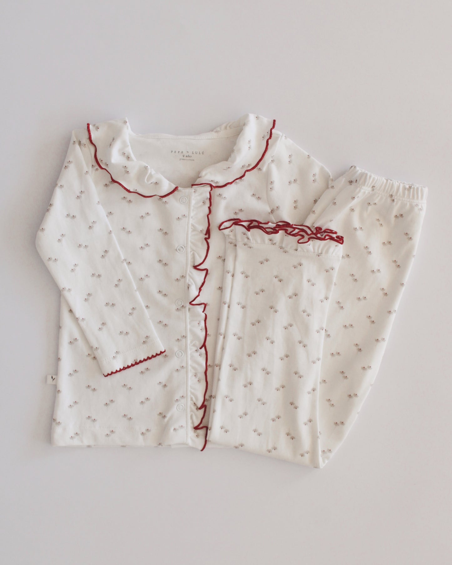 Conjunto Luz Largo Flores Rojas
