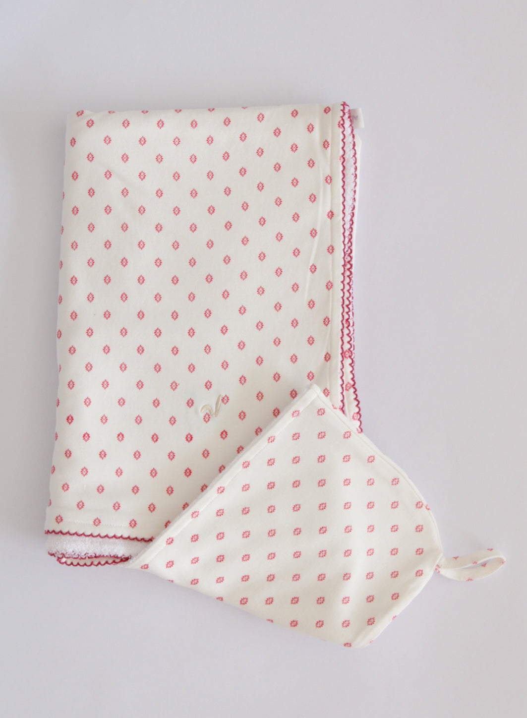 Toalla Capucha Rombo Rojo