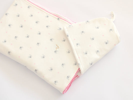 Toalla Capucha Elefante Rosa