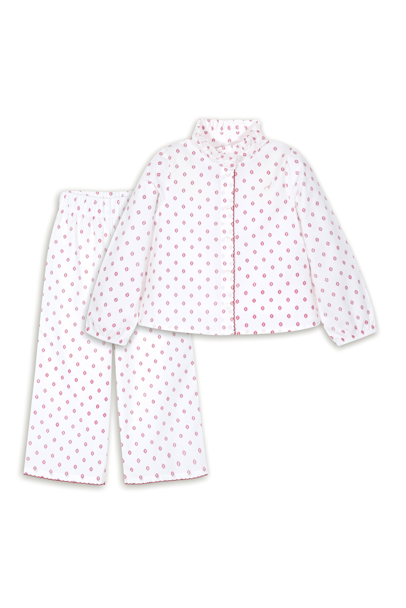 Conjunto Ana Algodón Pima Rombo Rojo