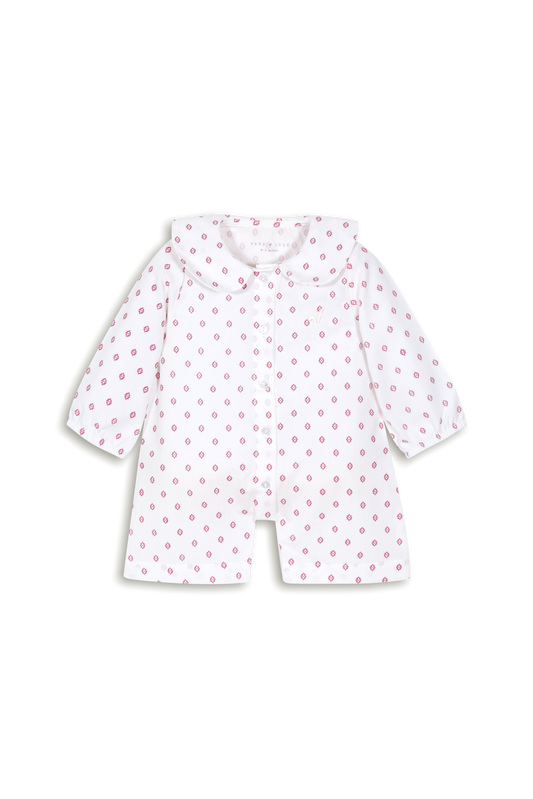 Enterito Martina Algodón Rombo Rojo